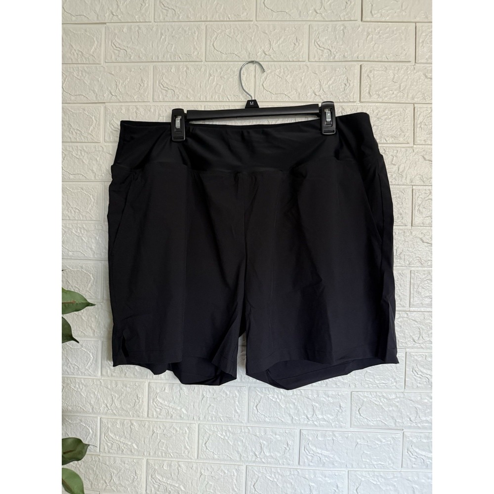 Baleaf Womens Black Active Swim Shorts High Waisted Pockets Plus Size 18W NEW